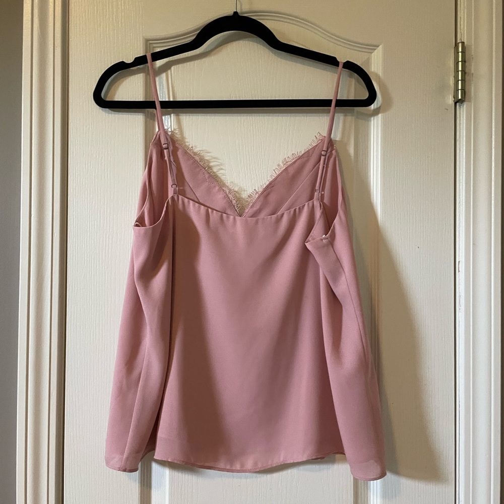 Socialite Blush Lace V Neck Cami - Picture 3 of 6